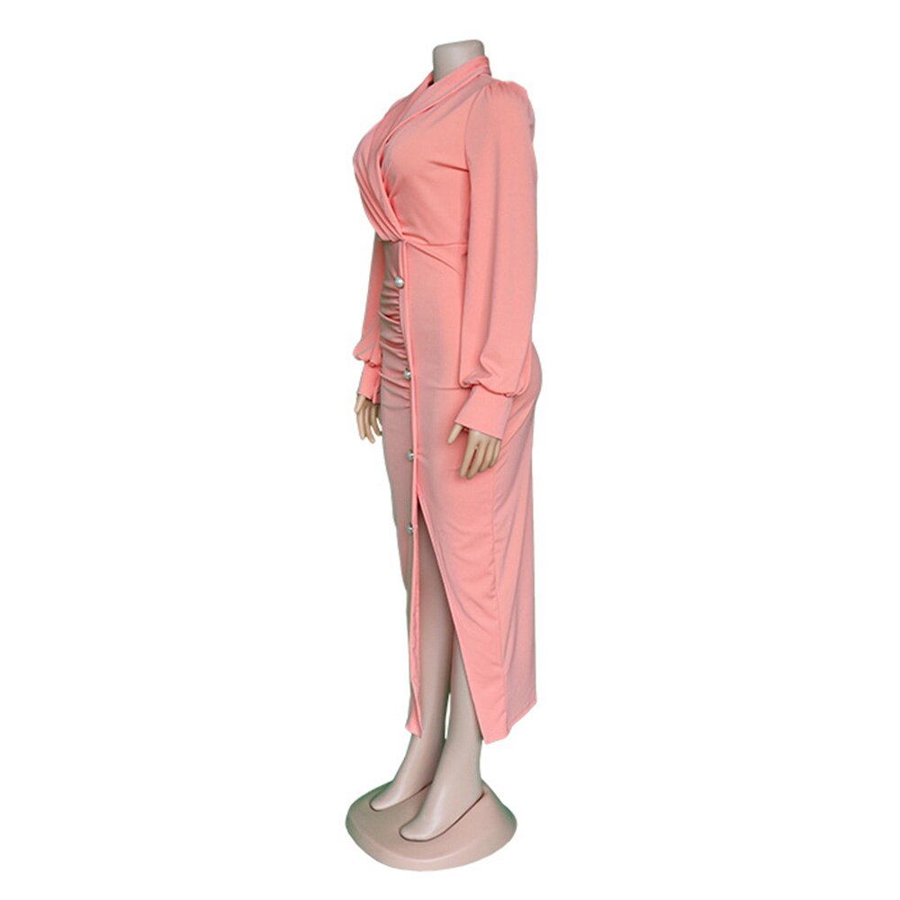 Vestido rosa de mangas compridas - O Retalho