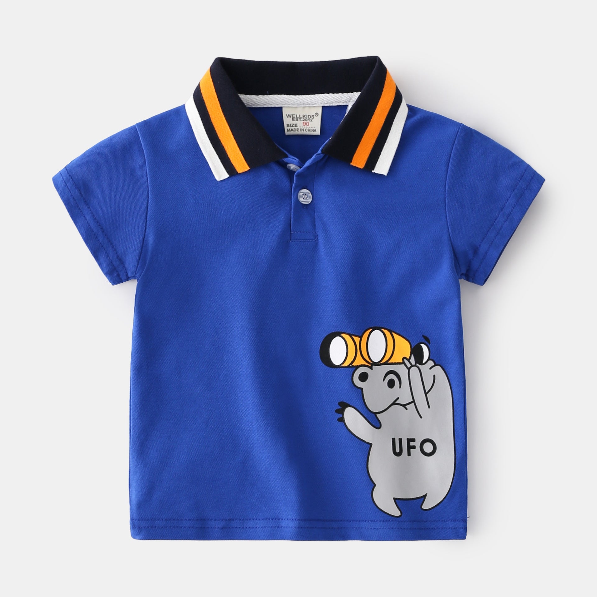 Camisa de Manga Curta com Estampa de Desenhos Animados para Crianças - O Retalho