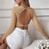 Crop top sem costas casual de malha - O Retalho