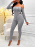 Women's Fall Winter Fashion Long Sleeve Off-shoulder Slim Fit Suit