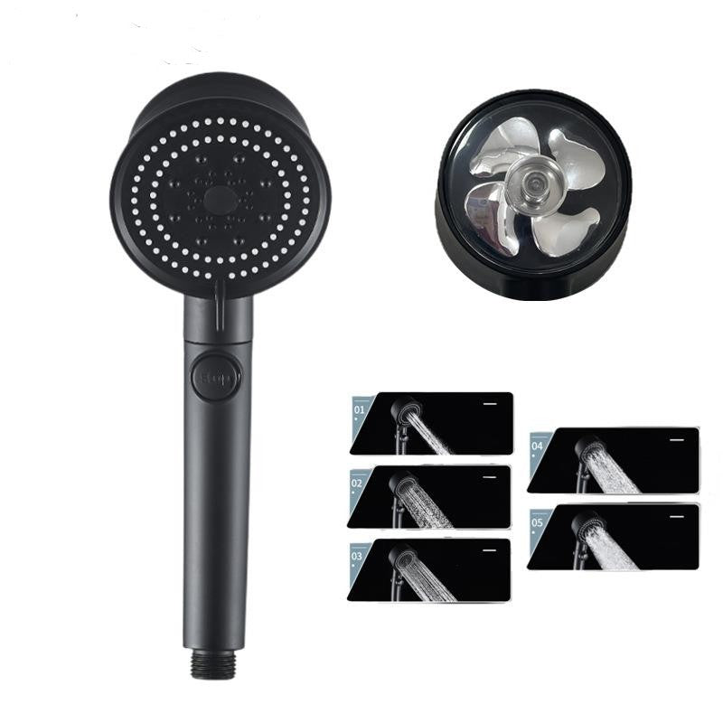 Five-color Wind Turbine Shower Head 56 Speed Water Silicone Shower Head - O Retalho