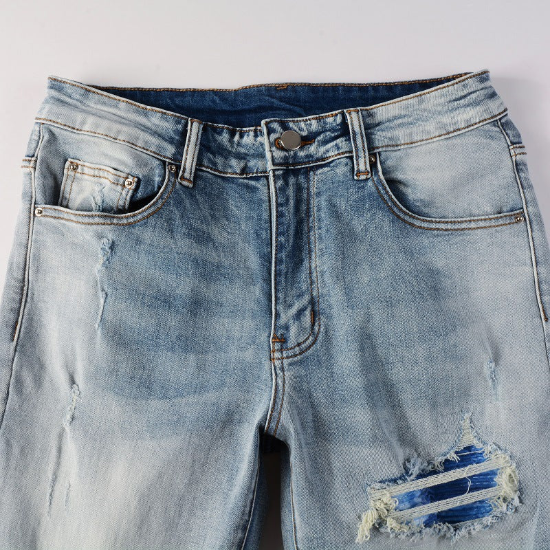 Calça Skinny Ripped com Detalhes Coloridos - O Retalho