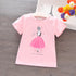 camiseta de algodão para meninas com desenhos animados - O Retalho