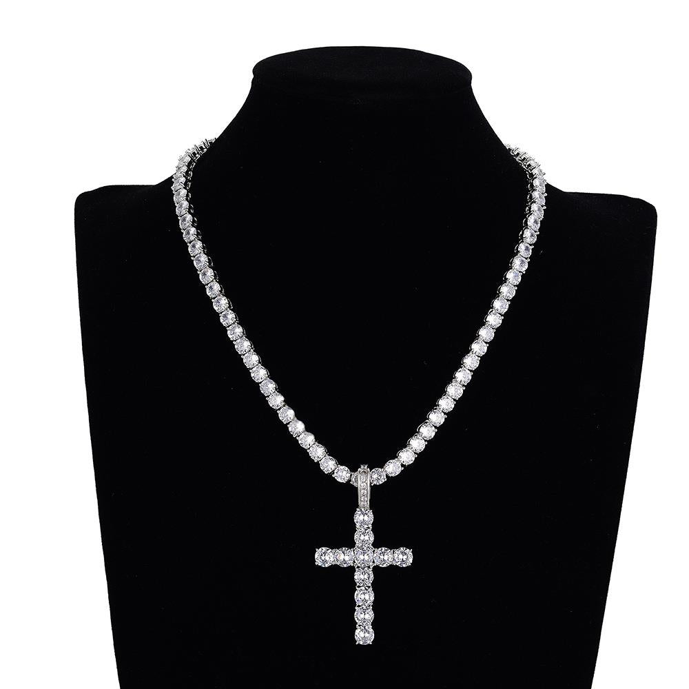 Colar Cruz De Zircão Para Mulheres - O Retalho