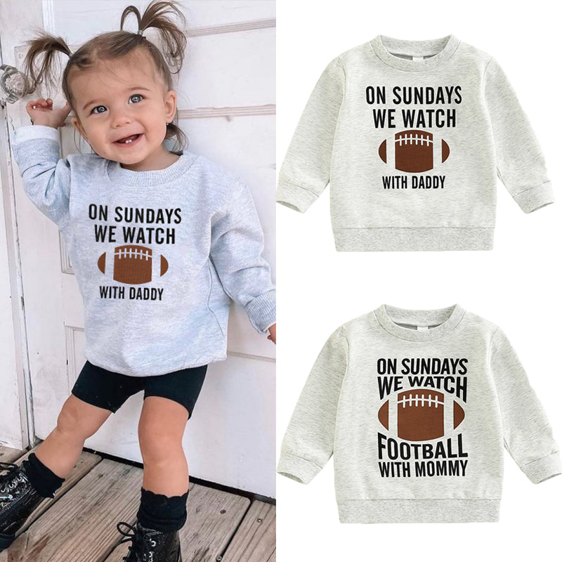 Kids Rugby Letters Print Pullover Long Sleeve Sweatshirt - O Retalho