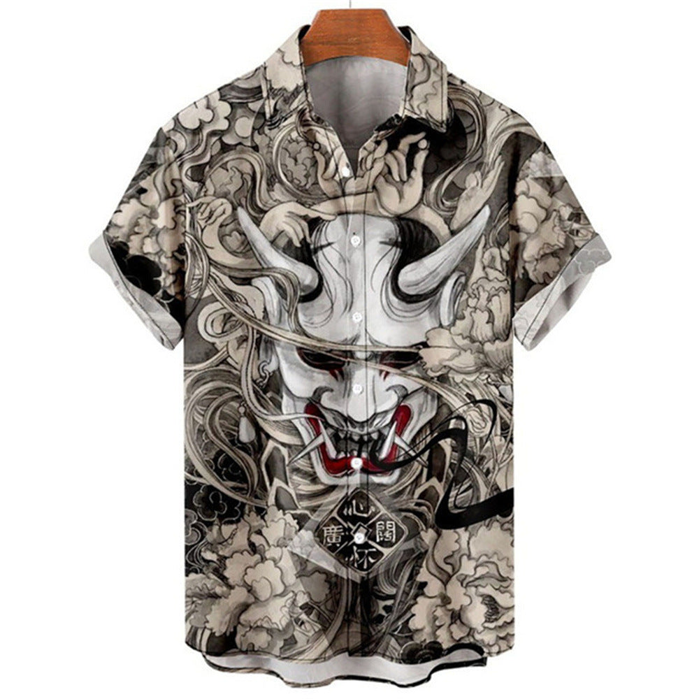 🌑Camisa Havaiana Animal Retro Mito 3D - O Retalho
