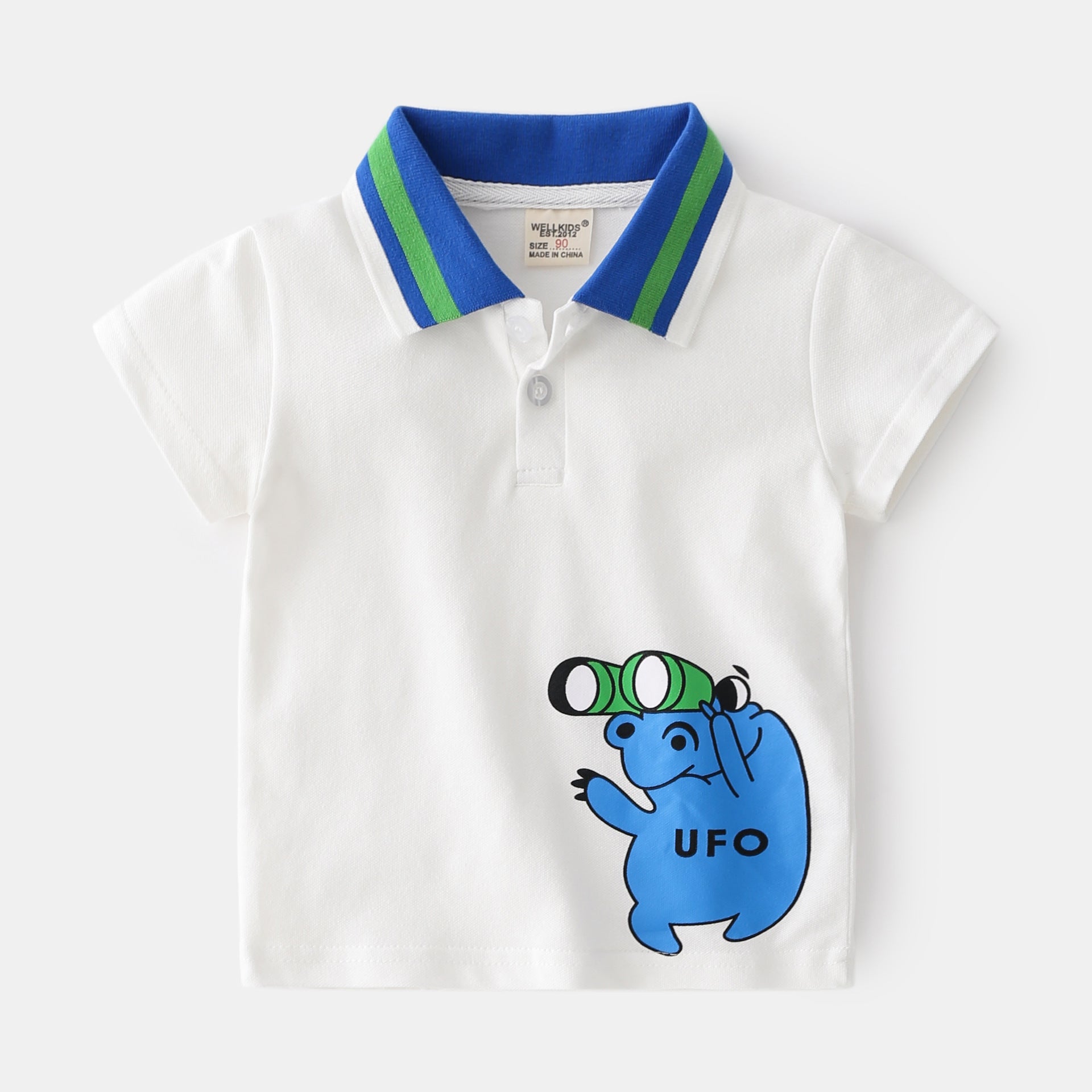 Camisa de Manga Curta com Estampa de Desenhos Animados para Crianças - O Retalho