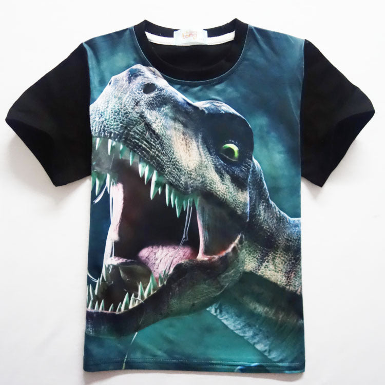 Manga Camiseta Curta de Menino dos Desenhos Animados de Gola Redonda - O Retalho