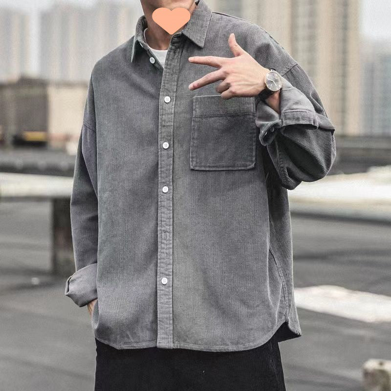Camisa veluda solta da moda masculina - O Retalho