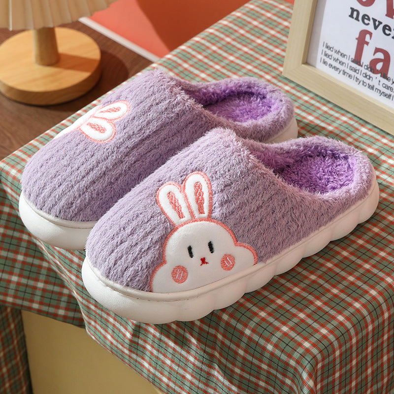 Pantufas Fofas de Coelho Listrado para Mulheres - O Retalho