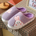 Pantufas Fofas de Coelho Listrado para Mulheres - O Retalho