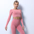 Conjunto de Roupas de Yoga Sem Costuras Tricotadas - Conforto e Estilo em Cada Pose - O Retalho