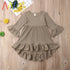 Vestidos elegantes infantil roupas de meninas com riscas - O Retalho