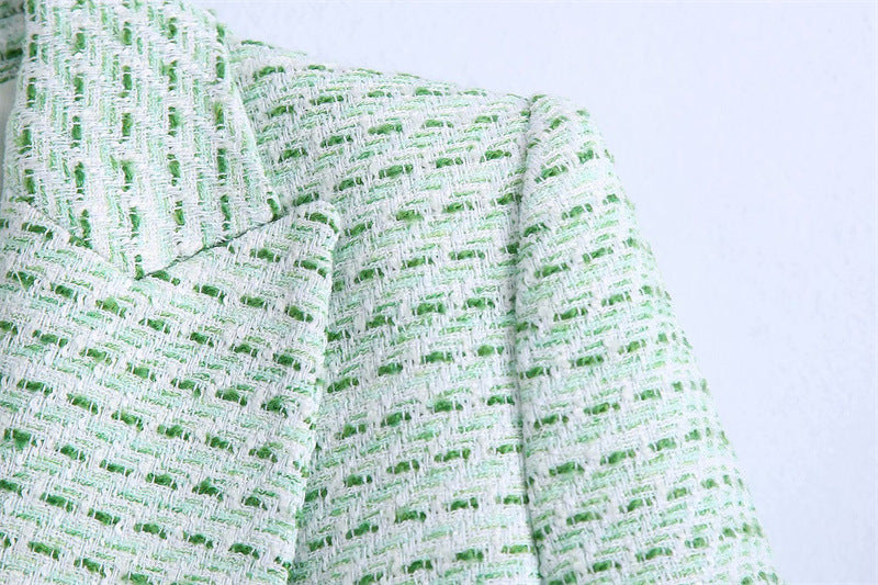 Blazer de textura xadrez - O Retalho