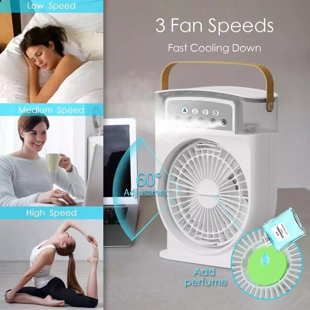 Ar-Condicionado Portátil USB com Ventilador de Refrigeração❄️🌈💨 - O Retalho