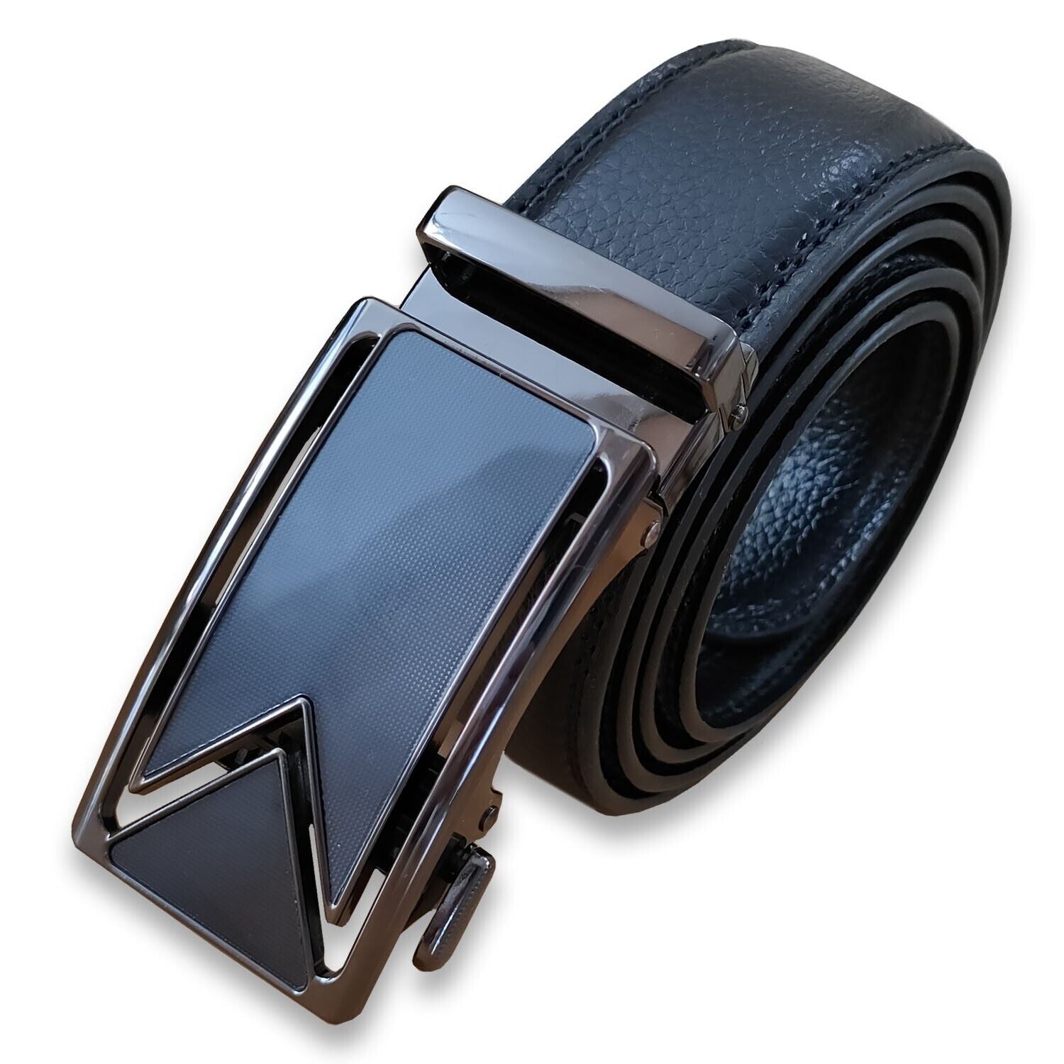 🌟Cinto masculino de couro com fivela deslizante - O Retalho