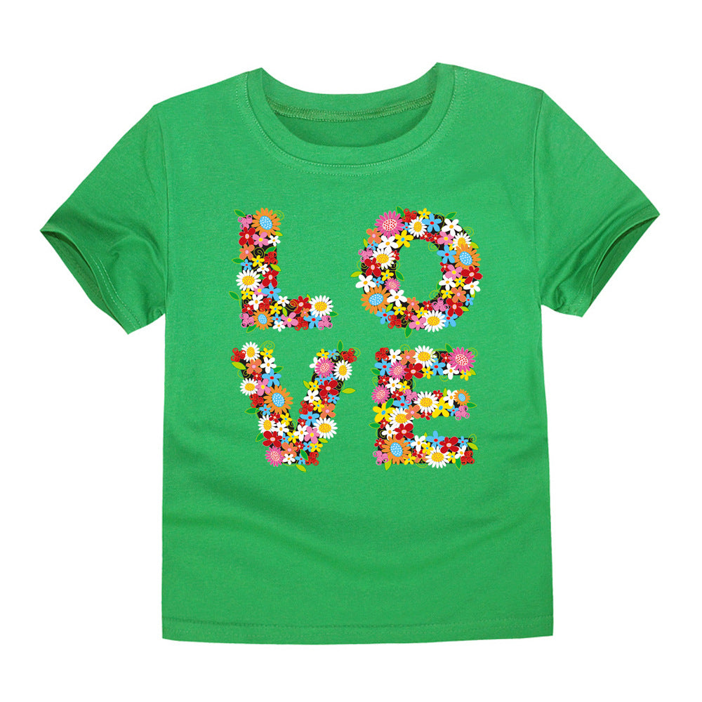 Camiseta infantil com estampa de letras - O Retalho