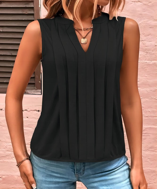 Blusa plissada com decote V - O Retalho