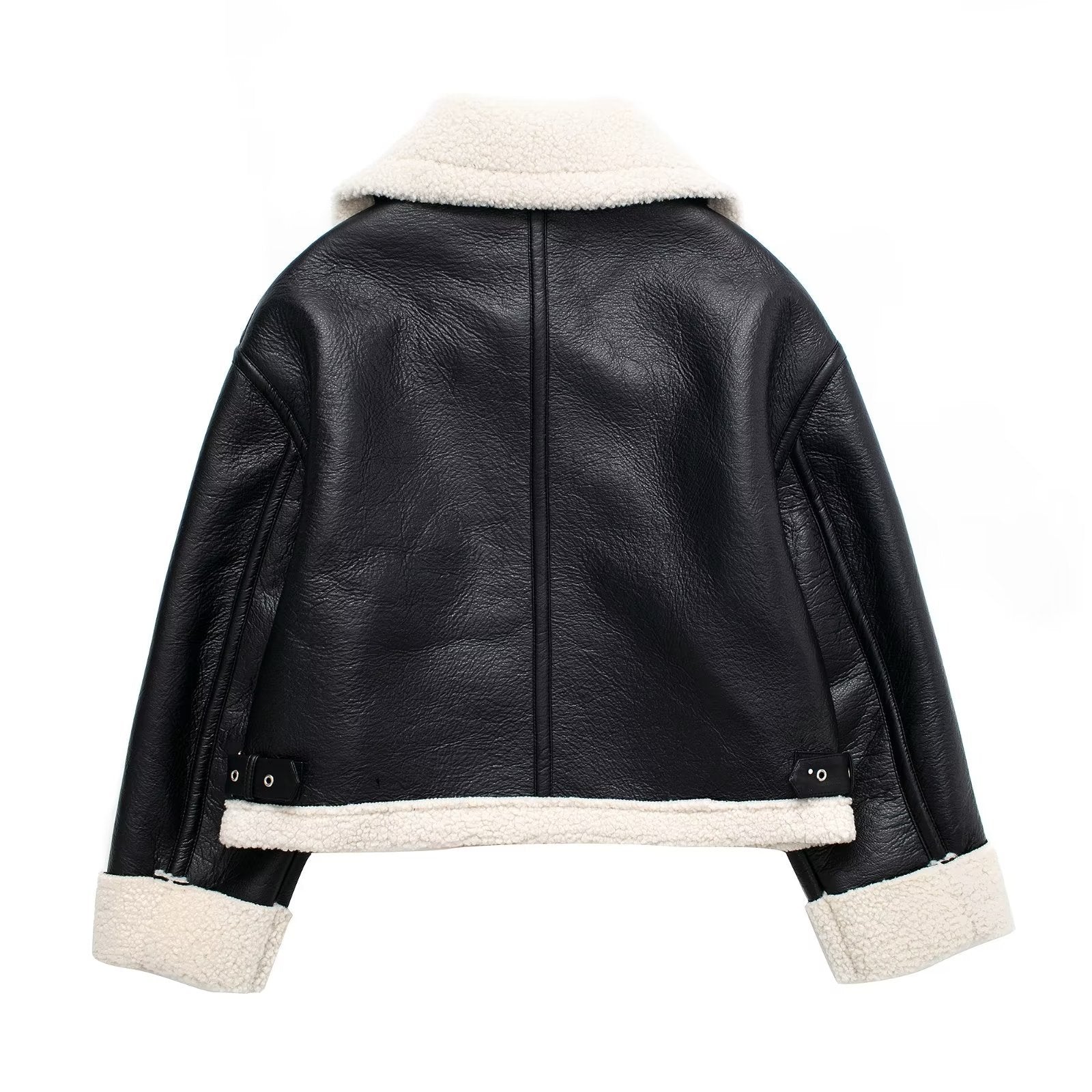 Women's Casual Fur Brown Double-sided Short Coat - O Retalho
