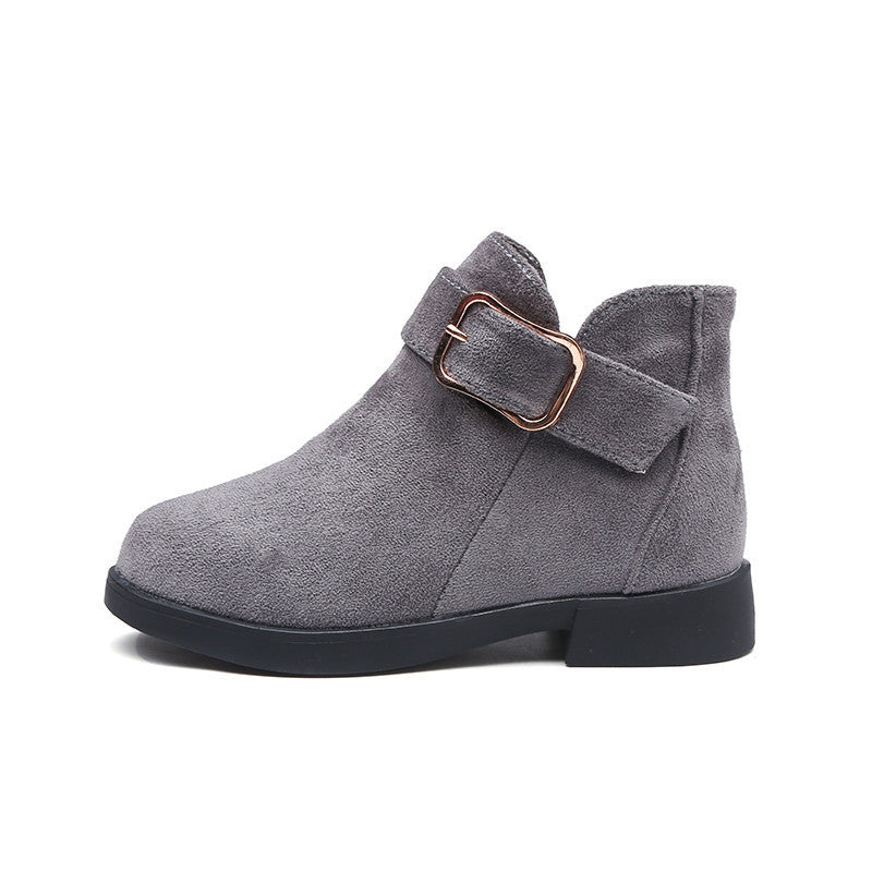 Botas infantis de couro com fecho dourado - O Retalho