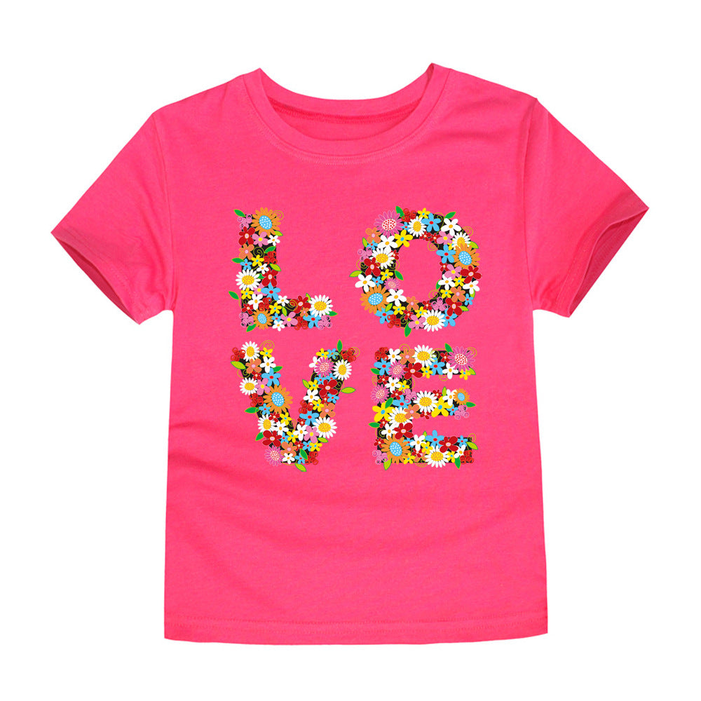 Camiseta infantil com estampa de letras - O Retalho