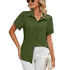 camisa casual com decote em V - O Retalho