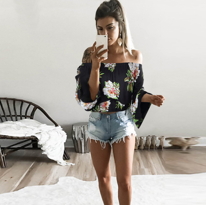 Blusa de chiffon com estampa floral - O Retalho