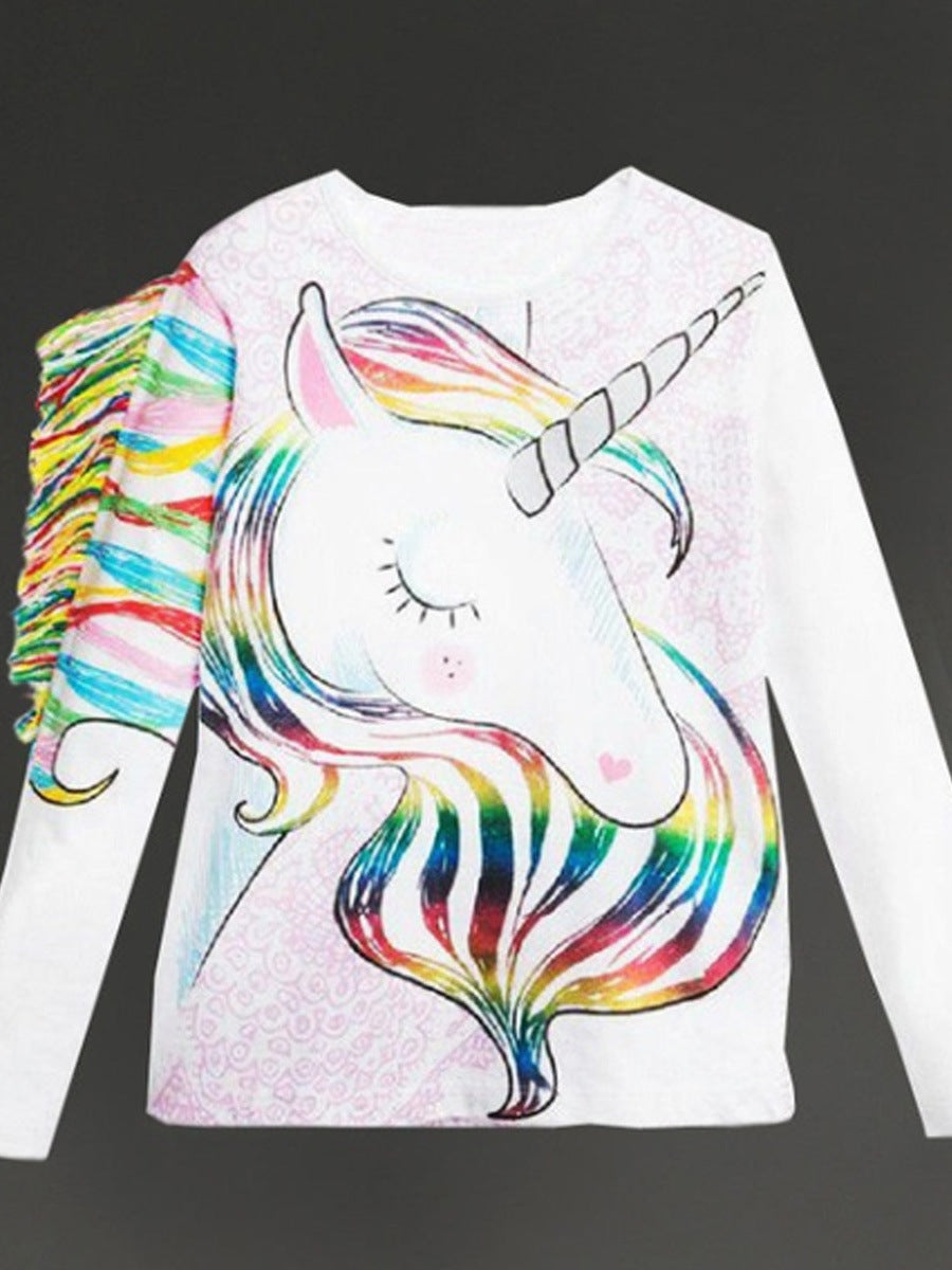 camisola infantil com estampa de unicórnio - O Retalho