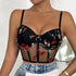 Crop top de renda com estampa floral bordado - O Retalho