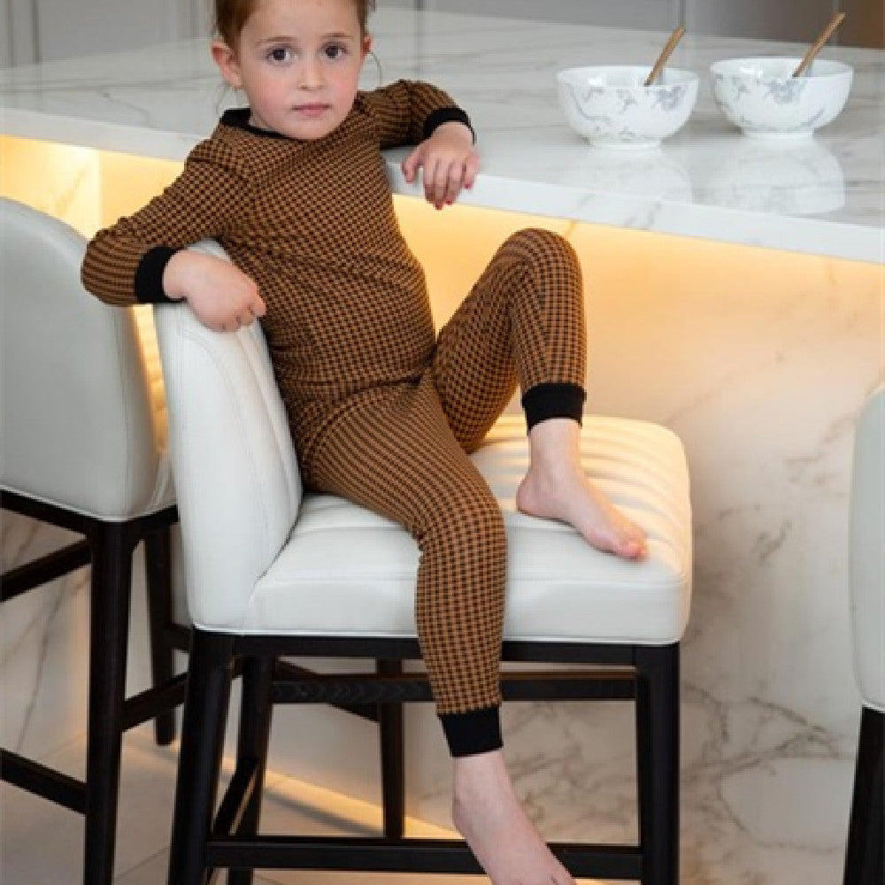 Kids Gingham Robe Pajamas Romper - O Retalho