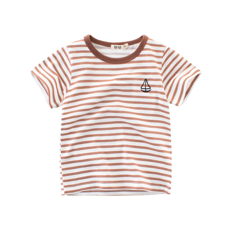 Camiseta infantil de listrada e algodão - O Retalho