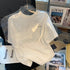 White Cartoon Print Short Sleeve Loose All-match - O Retalho