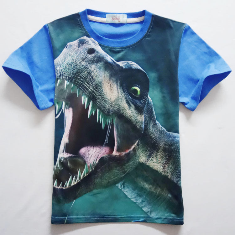 Manga Camiseta Curta de Menino dos Desenhos Animados de Gola Redonda - O Retalho