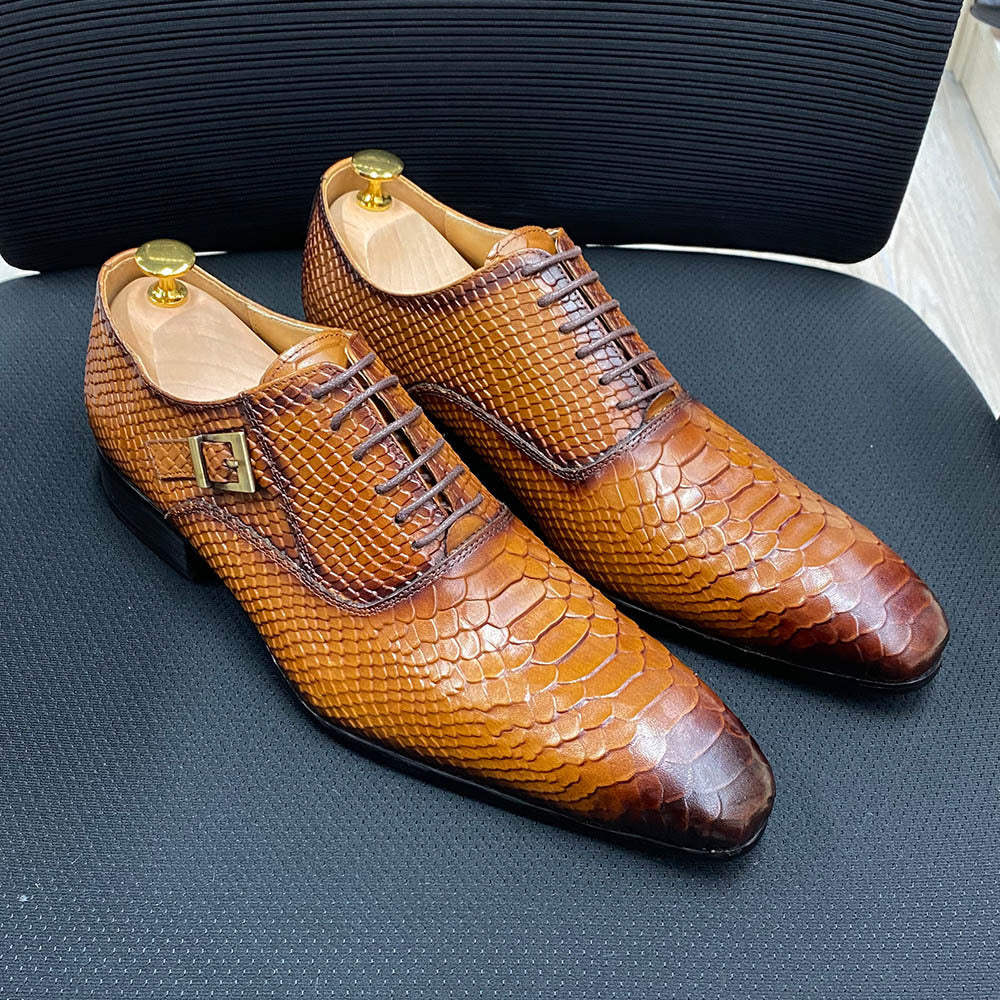 sapatos formais de couro para homens - O Retalho
