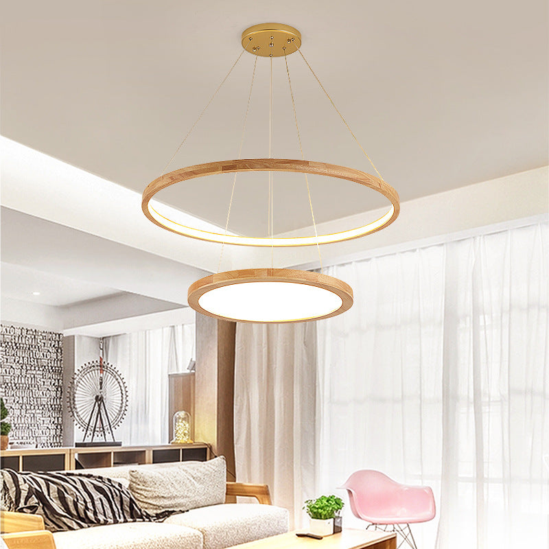 Lustre de LED, iluminacao moderna, com anel para cima e para baixo - O Retalho