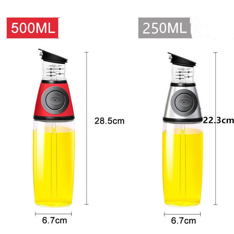 Garrafa de Vidro Medidora de 500ml - Garrafa de Óleo e Molho de Soja para Utensílios de Cozinha - O Retalho