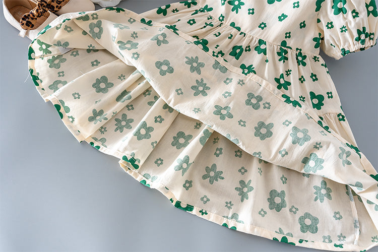 vestido infantil de princesa estilo de floral e de algodão - O Retalho