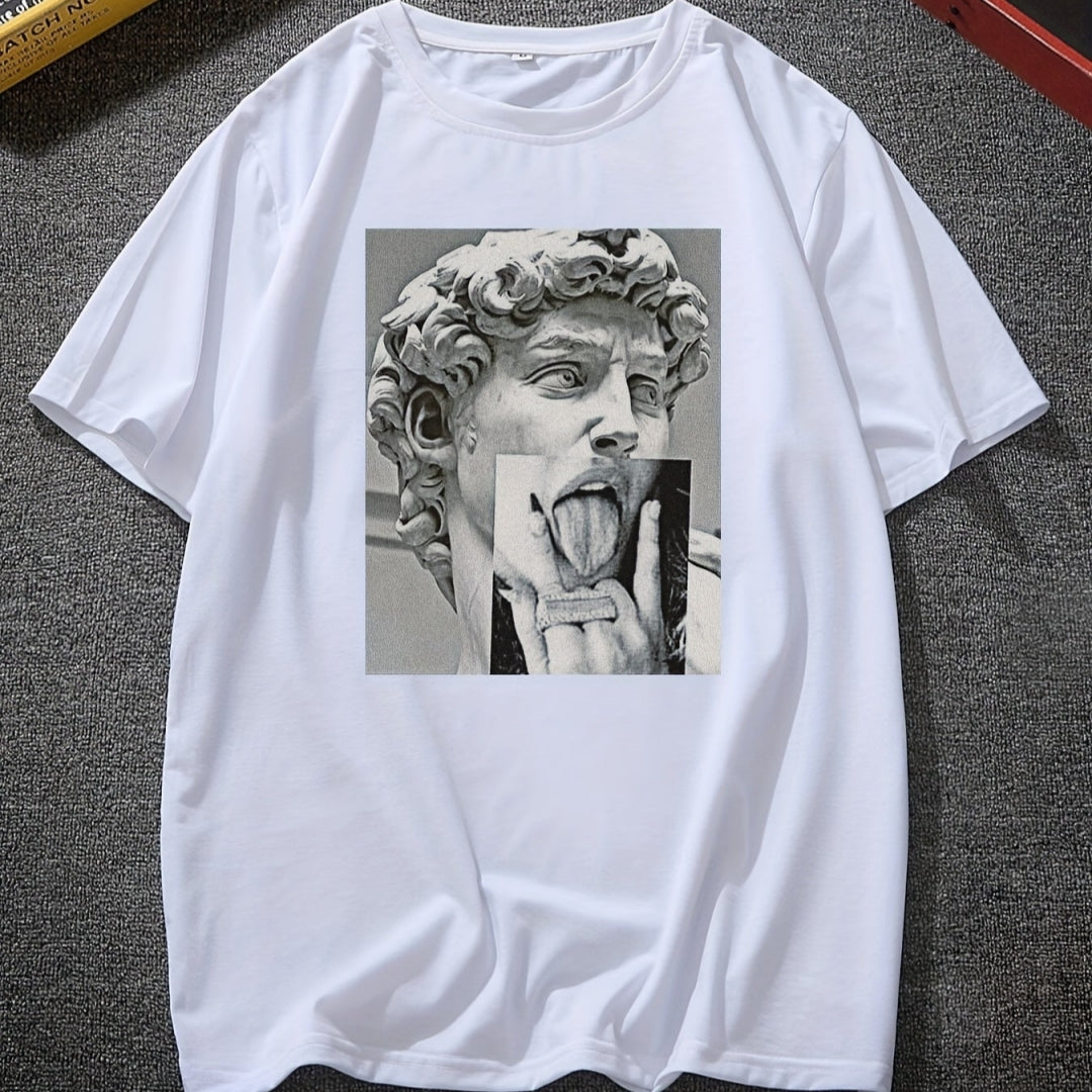 😃Camiseta masculina casual solta com gola redonda e respirável - O Retalho