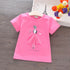 camiseta de algodão para meninas com desenhos animados - O Retalho
