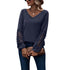 Loose Casual V-neck Lace Lace Long-sleeved - O Retalho