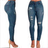 Calças jeans femininas com tornozelo ajustado, modelagem slim e cintura que realça os quadris, Calças femininas - O Retalho