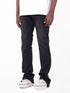 Calças Jeans com Design de Zíper na Lateral e Borda Crua Retilínea - O Retalho