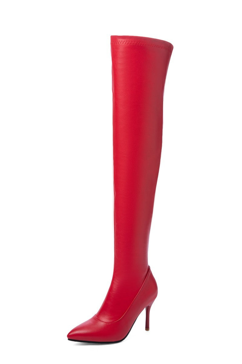 High Boots Women Stiletto High Heel Side Zipper Stretch - O Retalho