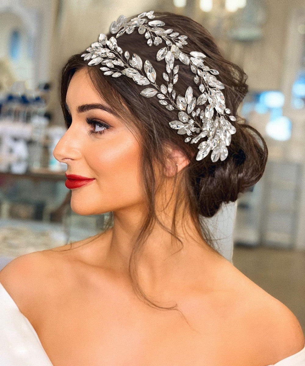 Creative Shaped Rhinestone Bridal Headdress Hairband Wedding Dress Hairstyle Jewelry - O Retalho