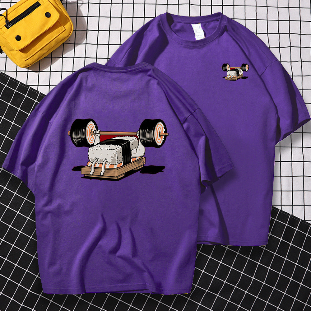 Sport Sushi Funny Anime Print New Short Sleeved - O Retalho