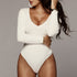 Bodysuit mangas compridas decote em V - O Retalho