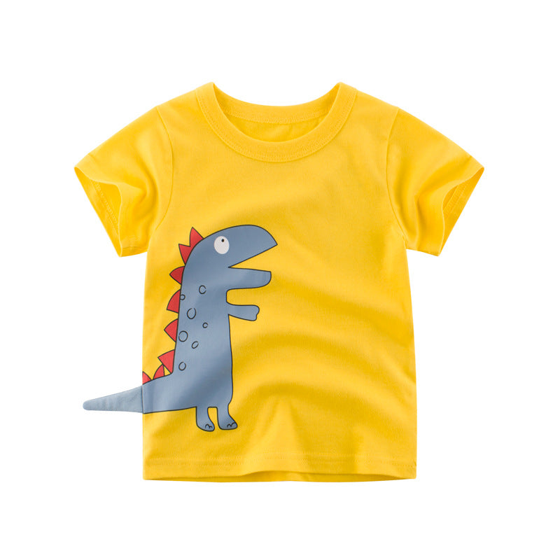 Camiseta infantil com desenho animado de dinossauro - O Retalho