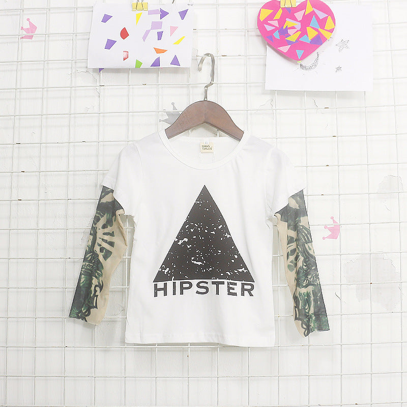 Tattoo long sleeve stitching top - O Retalho