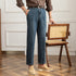 Calças de lounge vintage em denim fino e respirável com pernas retas - O Retalho