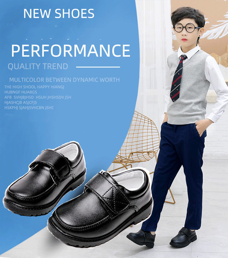 Sapatos de couro pretos para meninos - O Retalho